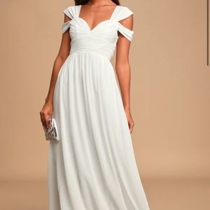 NWT Lulu’s Make Me Move White Maxi Dress